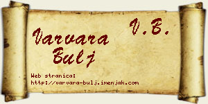 Varvara Bulj vizit kartica
